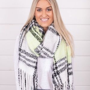 LNWOT Free People Homecoming Plaid Scarf Blanket
